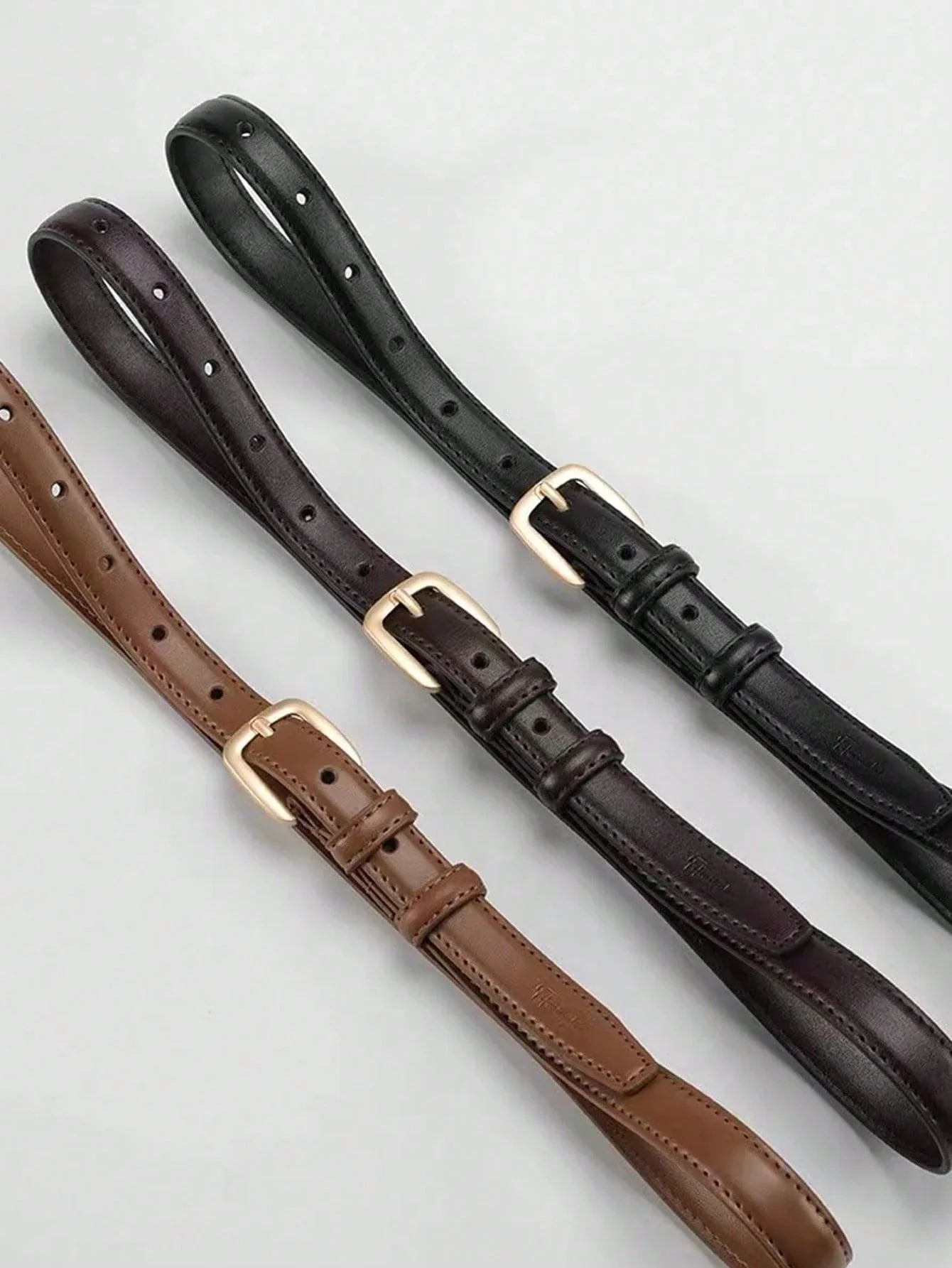 Minimalist PU Leather Belt Set