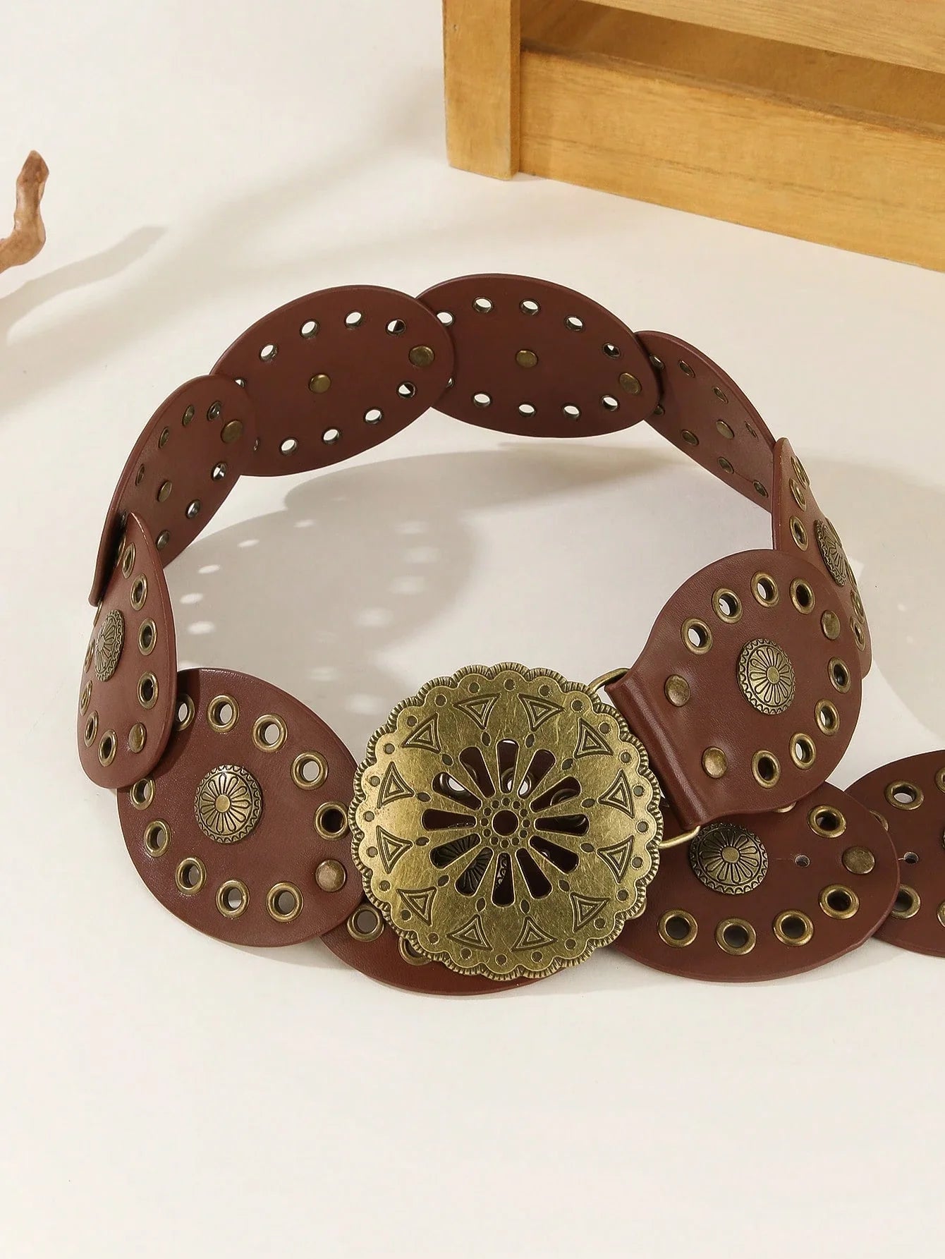 Western Boho Flower Buckle Belt