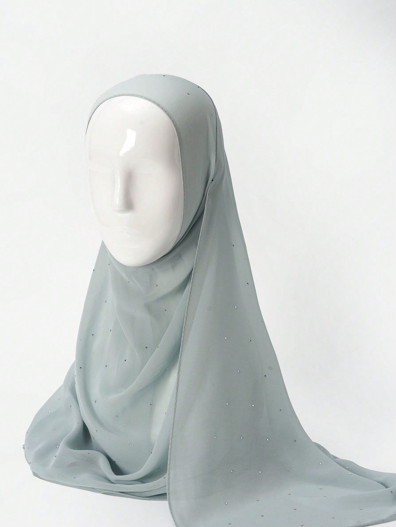 Faux Pearl Chiffon Hijab Scarf