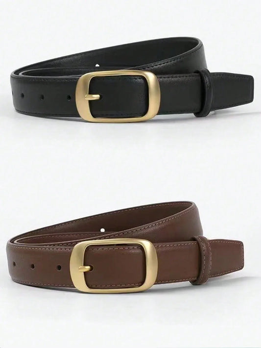 Women's PU Leather Square Belt