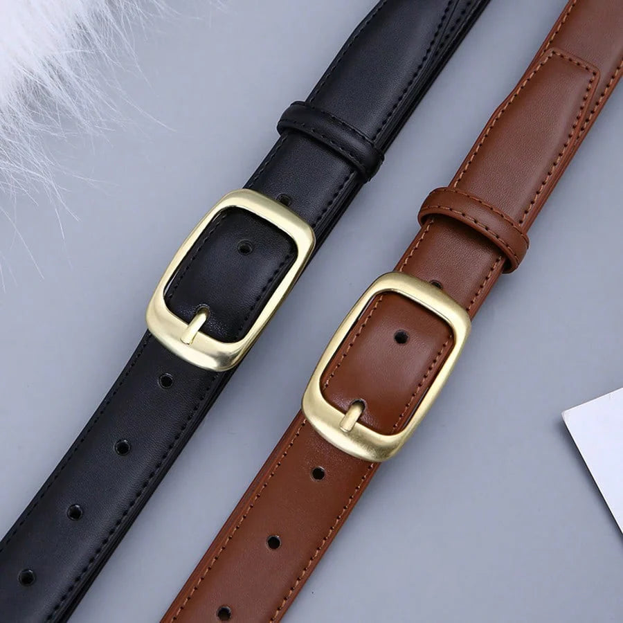 Women's PU Leather Square Belt