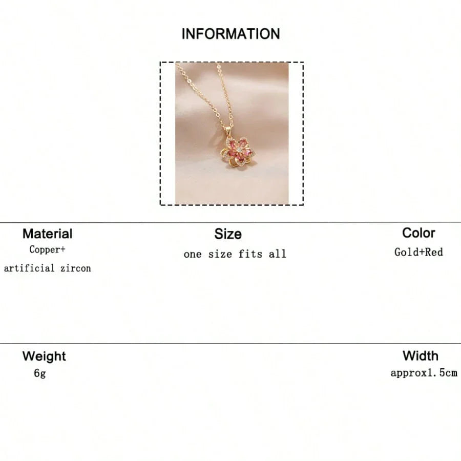Women’s Plum Blossom CZ Necklace