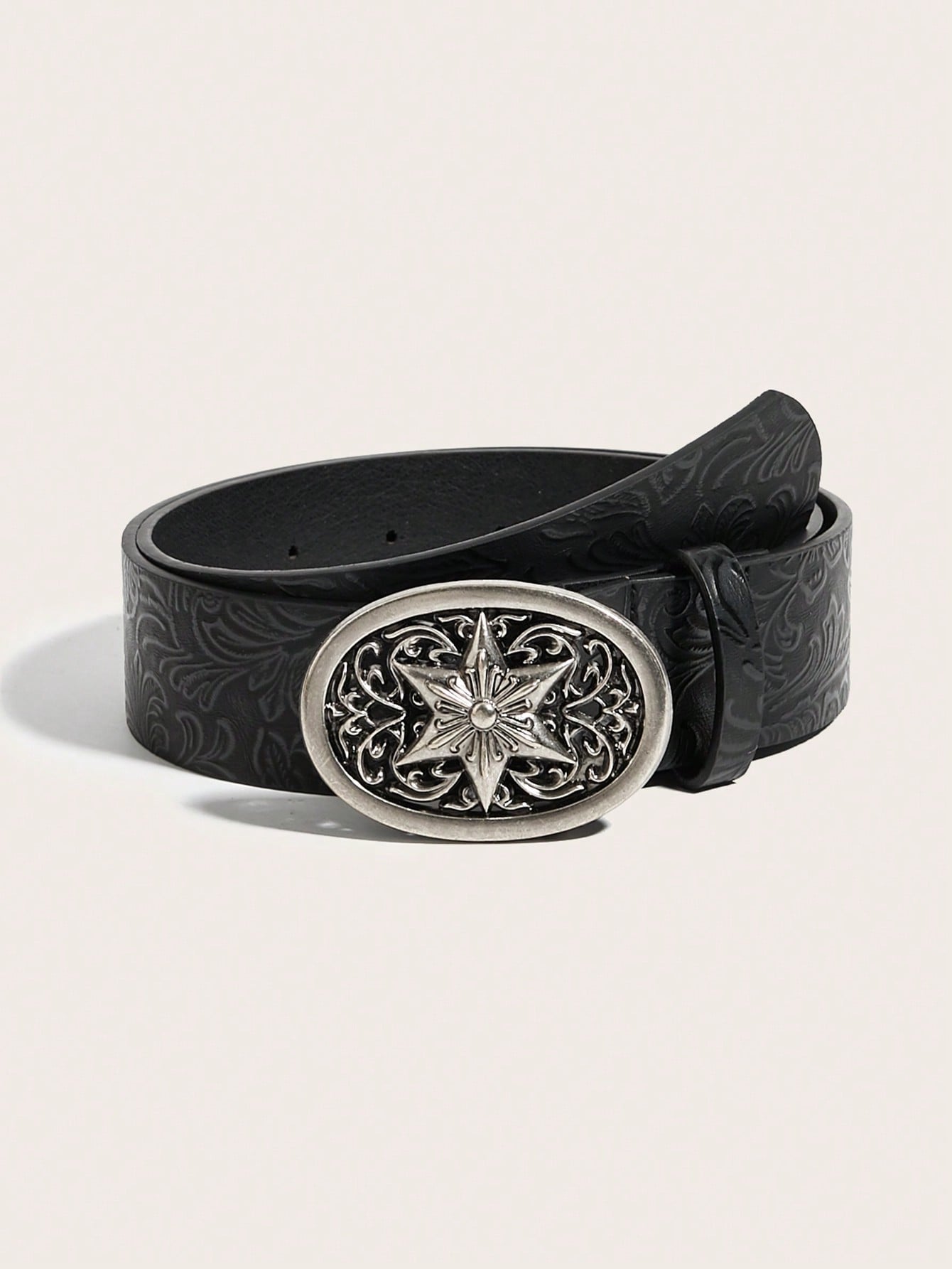 Retro Metal Buckle Leather Belt