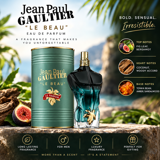 Jean Paul Gaultier Le Beau Le Parfum Eau de Parfum Intense for Men – Woody Amber Fragrance