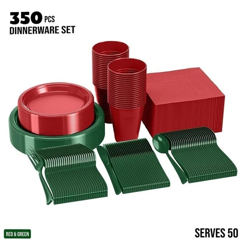 350-Piece Christmas Party Tableware Set
