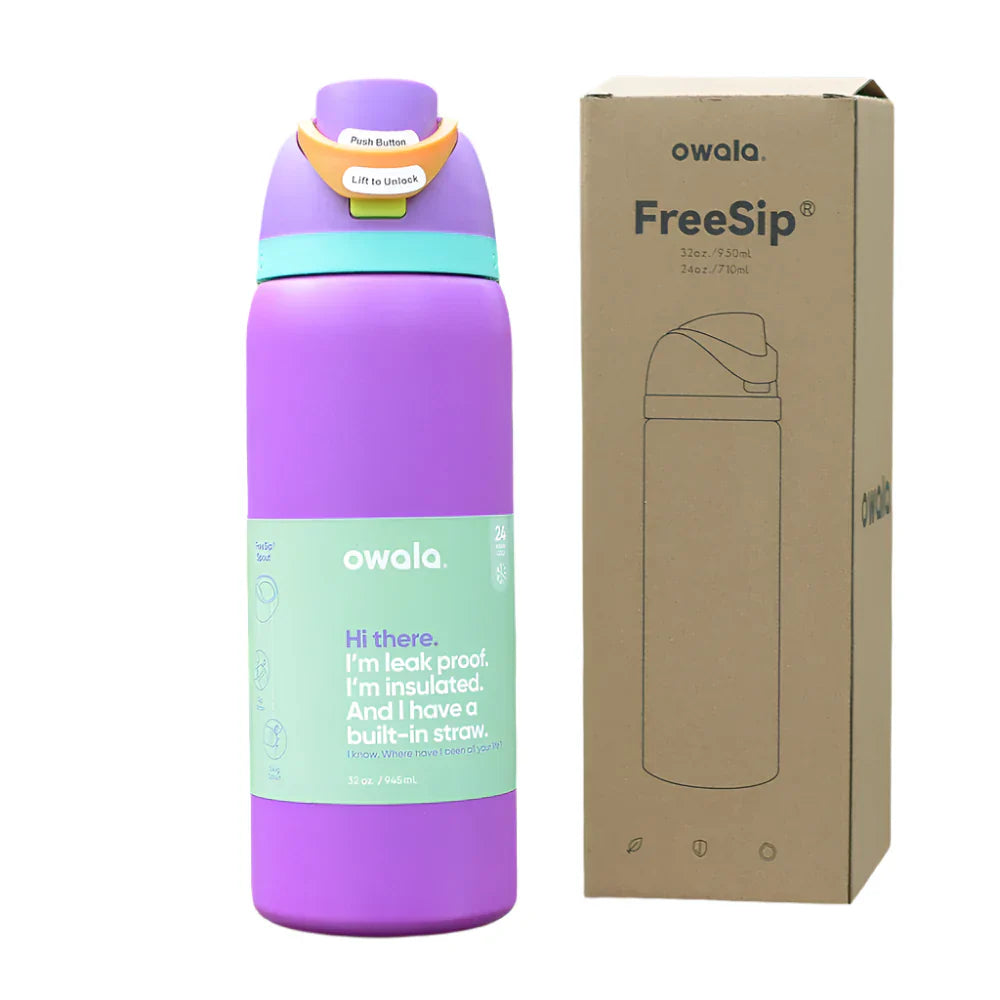 Owala FreeSip Blue Bow Tie Bottle