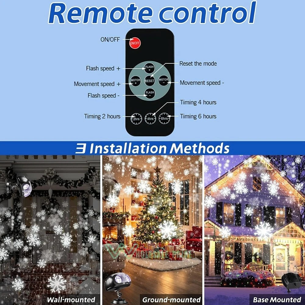 Outdoor LED Snowflake Projector Light