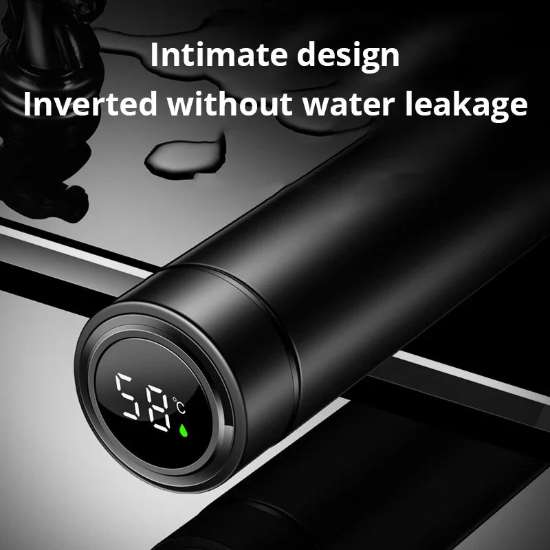 Black Smart Thermos Bottle 500ml