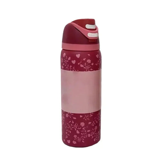 Owala BPA-Free insulated Straw Water Bottle - Flower Pink