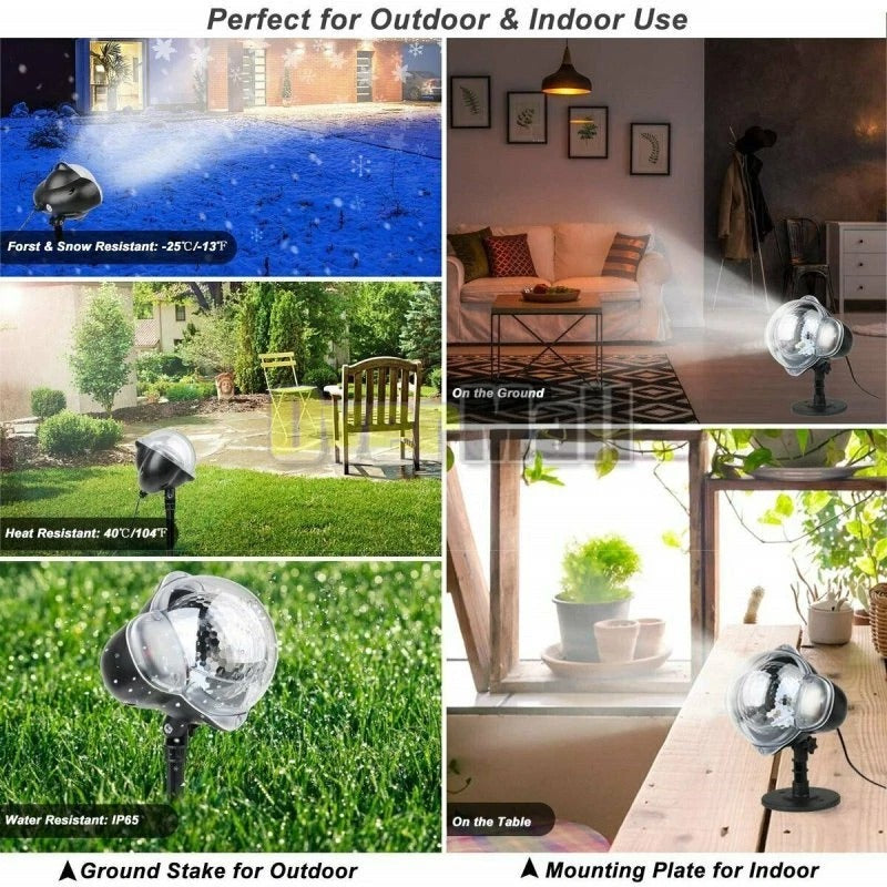 Outdoor LED Snowflake Projector Light
