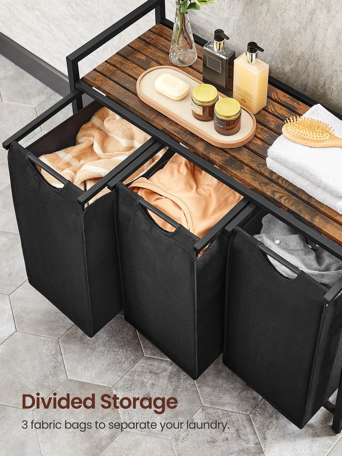 VASAGLE 3-Bag Laundry Sorter