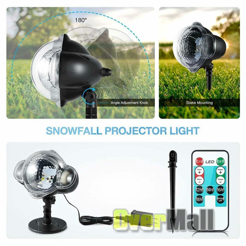 Outdoor LED Snowflake Projector Light