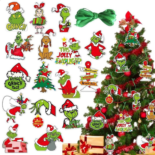 64-Piece Grinch Christmas Tree Ornaments